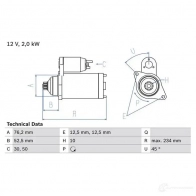 Стартер BOSCH Volkswagen Polo (9A4, 9A2, 9N2) 4 Седан 1.9 SDI 64 л.с. 2002 – 2025 18 50 WEGTJ 0986018500