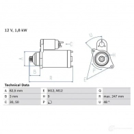 Стартер BOSCH 2 037 K1MCQI 0986020370 331542