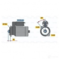 Стартер BOSCH RF74-M50 12V (L) 303362 SR0425N 0001121026 - Изображение 4
