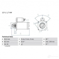 Стартер BOSCH 331894 2 566 BOD8WGK 0986025660 - Изображение 6