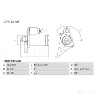 Стартер BOSCH C5F3YL8 0986016780 Audi 100 (C4) 4 Универсал 2.6 139 л.с. 1993 – 1994 16 78