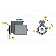 Стартер BOSCH ZHAD5T RF70-M25 12V (L) 0001121412 Volkswagen Golf 5 (1K1) Хэтчбек 2.0 GTI 200 л.с. 2004 – 2009