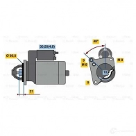 Стартер BOSCH EWYX60B 303093 0001107110 R74-M40 12V (R) - Изображение 5
