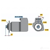 Стартер BOSCH 303872 8SEIE 0001416011 KB (R) 24V 5,4 KW
