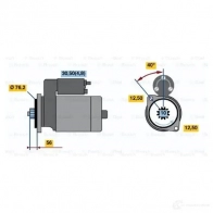Стартер BOSCH 303350 RF70-S25 12V (L) 72KOO 0001120406 - Изображение 2