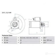 Стартер BOSCH JIEOYKV 21 19 331600 0986021190