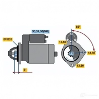 Стартер BOSCH AT0986K 0001372001 JE (R) 24V 6,2 kW 303847 - Изображение 3