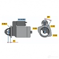 Стартер BOSCH XGMX1Q 9000083054 JF (R) 12V 3,0KW 364532 - Изображение 3