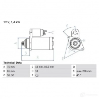 Стартер BOSCH Nissan X-Trail (T30) 1 Кроссовер 0986029000 X67JX4 29 00