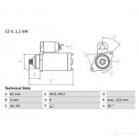 Стартер BOSCH 2 418 5A7KW 0986024180 Audi A6 (C6) 3 Универсал 2.0 Tfsi 170 л.с. 2005 – 2011