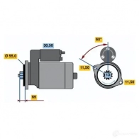 Стартер BOSCH 2 063 Toyota Avensis (T220) 1 Хэтчбек 2.0 (ST220) 128 л.с. 1997 – 2000 9SSQWO 0986020631