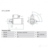 Стартер BOSCH 331917 2UMI7ZJ 0986026050 260 5