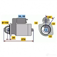 Стартер BOSCH EV (R) 12V 2,2 kW LDE24 303626 0001218163