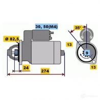 Стартер BOSCH EV (R) 12V 2,2 KW 628834306 0001218176 E7U0K