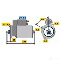 Стартер BOSCH Volkswagen Transporter (T4) 4 Автобус 2.4 D Syncro 78 л.с. 1992 – 1998 0001218116 EV (L) 12V 2,2 kW EBR85