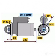 Стартер BOSCH 0001109036 62858542 WYBTUL DW (R) 12V 2,0 KW