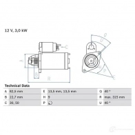 Стартер BOSCH 240 8 Q2B355M 331801 0986024080