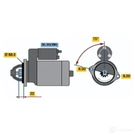 Стартер BOSCH Y0YKON DW (R) 12V 1,1 KW 0001107402 Opel Corsa (C) 3 Хэтчбек 1.0 (F08. F68) 58 л.с. 2000 – 2003