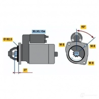 Стартер BOSCH 0001110004 303270 KZDU9TO DW (R) 12V 1,7 KW - Изображение 1