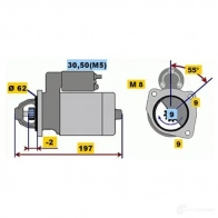 Стартер BOSCH 0001116003 DM (R) 12V 0,7 kW EWX7GNP Peugeot 206 1 (2EK) Универсал 1.6 110 л.с. 2005 – 2008