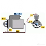 Стартер BOSCH X80H61 Opel Corsa (C) 3 Хэтчбек 1.0 (F08. F68) 60 л.с. 2003 – 2009 DW (R) 12V 1,1 kW 0001107409