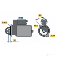 Стартер BOSCH 0001107044 DW (R) 12V 1,1 KW 07HE28 Opel Astra (F) 1 Универсал 2.0 i 16V (F08. C05) 150 л.с. 1993 – 1998