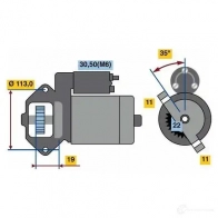 Стартер BOSCH P1PSJ 23 76 Ford Mondeo 3 (GE, B4Y) Седан 2.5 V6 24V 170 л.с. 2000 – 2007 0986023760