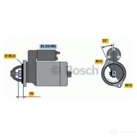Стартер BOSCH 0001115005 DW (R) 12V 1,7 KW 5997858 7D85W - Изображение 7