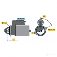 Стартер BOSCH QTYJL Toyota Auris (E180) 2 Универсал 1.6 (ZRE185) 132 л.с. 2013 – 2025 0001107448 R70-M25 12V (R)