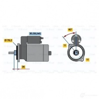 Стартер BOSCH SR0402N 0001107020 303065 DW (L) 12V 1,1 KW - Изображение 7