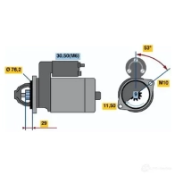 Стартер BOSCH B46HIIG 0001107425 Bmw 1 (E82) 1 Купе 2.0 120 i 156 л.с. 2009 – 2013 R70-M20 12V (R)