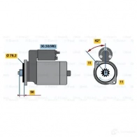 Стартер BOSCH Porsche Boxster (986) 1 Кабриолет 2.7 211 л.с. 1999 – 2002 0001121003 DB (R) 12V 1,1 KW RWJPD