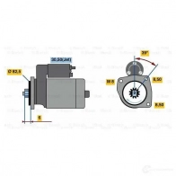 Стартер BOSCH RF74-M45 12V (R) WNX8A6 0001121032 Seat Ibiza (6L1) 3 Хэтчбек 1.4 16V 75 л.с. 2002 – 2007