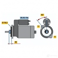 Стартер BOSCH JHVKI 0001107007 DW (L) 12V 1,1 KW 303059 - Изображение 3