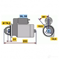 Стартер BOSCH 127067253 BX109009 0001109009 DW (R) 12V 1,6 KW