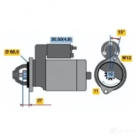 Стартер BOSCH MCC28KY 0001107508 Audi A4 (B8) 4 Универсал R70-M10 12V (R)