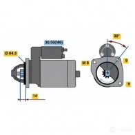 Стартер BOSCH 303316 DM (R) 12V 0,8 KW WETGK 0001113006