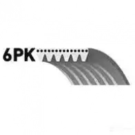 Приводной ремень, поликлиновой BOSCH 6 PK 2415 1987946016 6PK2415 355892 - Изображение 3