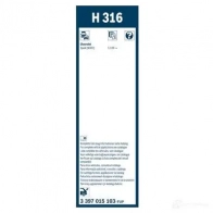 Щетка стеклоочистителя BOSCH 3Y57T75 1425134639 3397015103 H 316 - Изображение 4