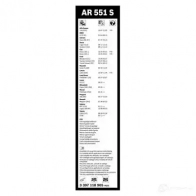 Щетка стеклоочистителя BOSCH 361164 3397118905 AR 551 S 0CMPLHS - Изображение 7