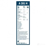 Щетка стеклоочистителя BOSCH 3397008045 A 281 H 360664 A281H - Изображение 5