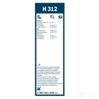 Щетка стеклоочистителя BOSCH H 312 3397011678 360826 H312 - Изображение 6