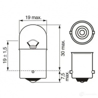 Лампа R10W 10 Вт 12 В BOSCH 1987301019 E1 2DV 350004 12V 10W R10W PURE LIGHT - Изображение 7