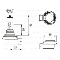 Лампа галогеновая H11 55 Вт 12 В BOSCH 350200 1987302084 12V 55W H11 PURE LIGHT Blister 1pcs - 1 987 301 339 - Изображение 5