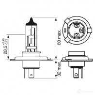 Лампа H4 P43T 60/55 Вт 12 В BOSCH 1437245410 1987302141 PX7 IB8L - Изображение 7