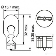 Лампа W16W 16 Вт 12 В BOSCH 12V 16W W16W ECO 350517 W16W 1987302821 - Изображение 2