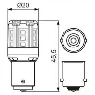 Лампа BA15S 1 Вт 12 В 4000K BOSCH 9L7 QAA 1437245360 1987301518 - Изображение 2