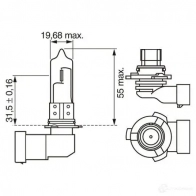 Лампа галогеновая HB3 P20D 60 Вт 12 В BOSCH HB3 1987301062 350044 12V 60W HB3 PURE LIGHT - Изображение 6