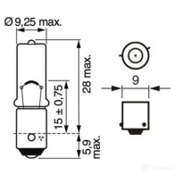 Лампа накаливания H6W BAX9S 6 Вт 12 В BOSCH 1987301035 12V 6W H6W PURE LIGHT H6W 350020 - Изображение 3
