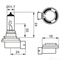 Лампа галогеновая H11 LONGLIFE DAYTIME 55 Вт 12 В 3200K BOSCH 1987301340 12V 55W H11 LONGLIFE DAYTIME 350101 H11 - Изображение 2